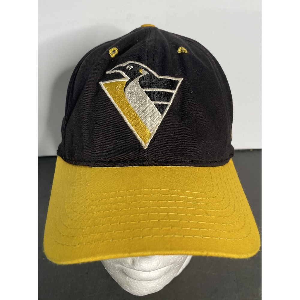 Vintage Starter Pittsburgh Penguins NHL Hat The Classic Black‎ Cap Sz 6 7/8 USA